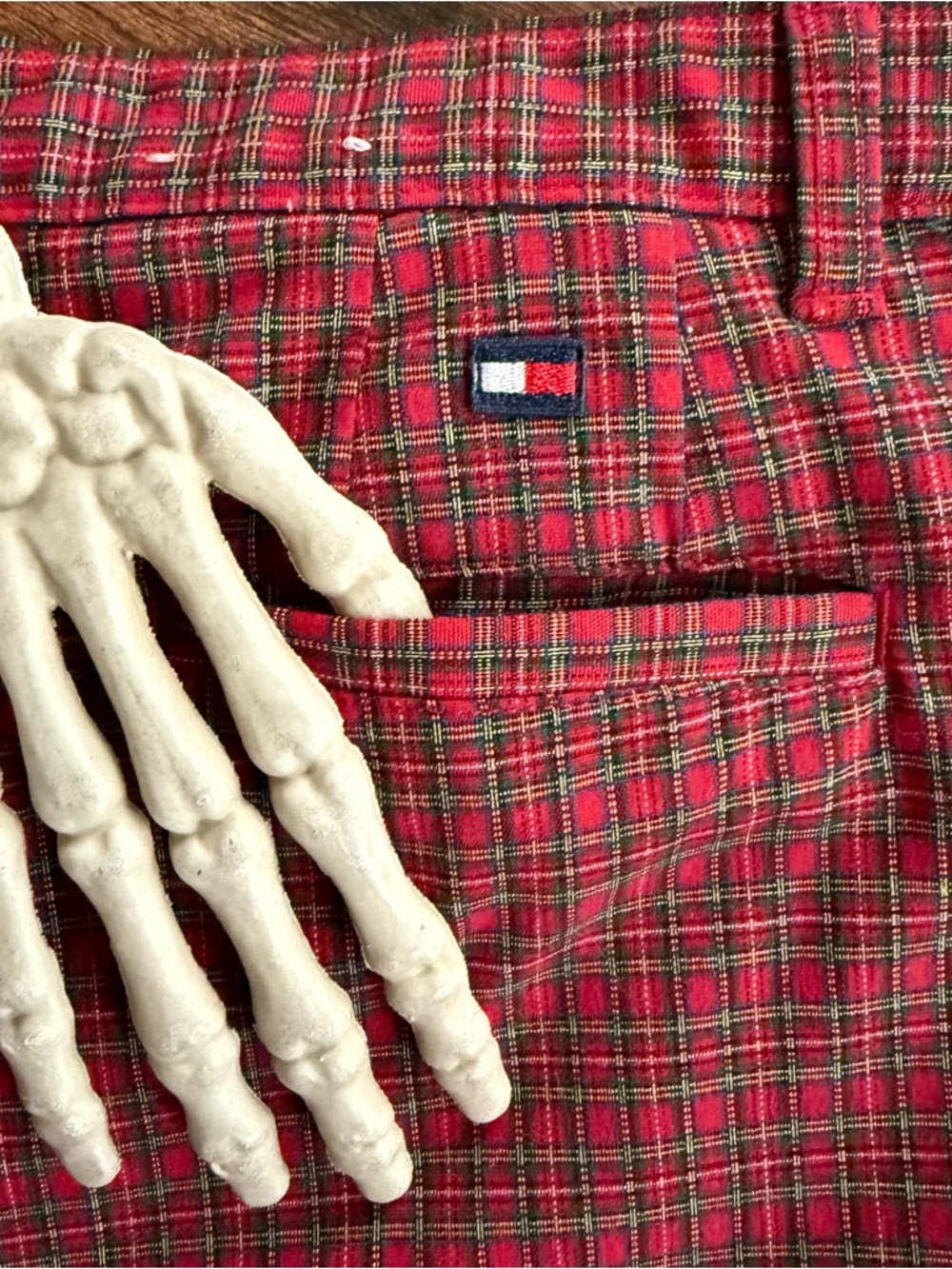 💀 SOLD 💀 Vintage 90s Y2K Tommy Hilfiger Plaid Pants ~ Size Medium - Picture 7 of 9